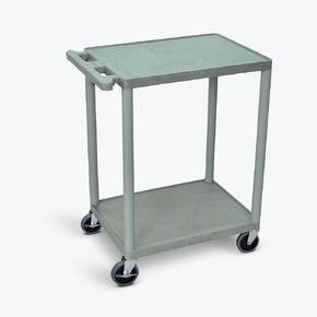 FSE HE32-G Commercial Utility Cart, 24"W x 18"D x 33.25"H, Two Shelves, Structural Foam Plastic, Gray