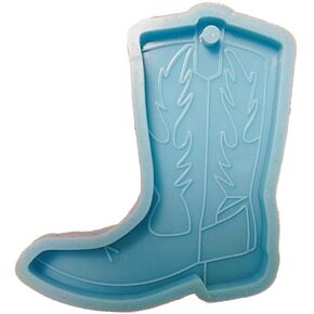 Shiny Glossy Silicone Resin Molds Cowboy Boot Ornament Mold DIY Keychain Pendant Jewelry Epoxy Resin Crafting Molds Resin Keychain molds with Hole，Jewelry Casting Supplies，Resin Casting Molds