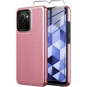 for HMD Vibe Phone Case N159V TA-1590 Cover with Tempered Glass Screen Protector,Dual Layer Heavy Duty Shockproof Protection Phone Case Cover for HMD Vibe (Blue)
