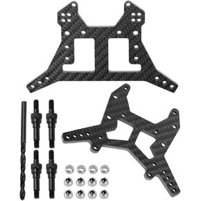 Carbon Fiber Shock Tower Shock Mounts w/Shock Standoff Upgrades Part for Arrma 1/8 Arrma Outcast 6S BLX Kraton 6S BLX Notorious 6S BLX,Carbon Fiber Front Rear Shock Mounts