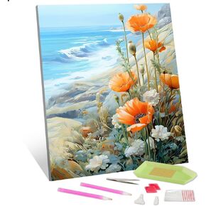 TISHIRON Diamond Art Painting Kits, Wildflower Diamond Art Kits Flowers Diamond Art Floral Diamond Art Painting Kit for Adults Full Drill Flowers Paint with Diamonds Home Decor, 12x16 Inches