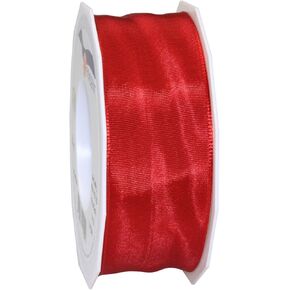 Morex Ribbon French Wired Lyon Fabric Ribbon, 1-1/2-Inch by 27-Yard, Holiday Red (46440/25-919)