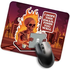 I Hope This Email Finds You Well Mouse Pad, Funny Skeleton Office Mousepad, Work Place Mousepad Graduation Gifts, New Job Gifts, Halloween Mousepad Gifts for Boss Coworker Friend Teacher