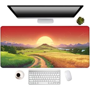 2025-2026 Calendar with Holiday Black Extended Large Gaming Mouse Pad (31.5x11.8 in),Waterproof Mousepad Keyboard Mouse Mat Desk Pad for Work, Game, Office, Home