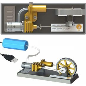 Steam Engine Model, Stirling Engine kit,Classroom Demonstration,Physics Desktop Model Toys(Gold)