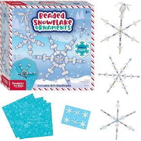 Creativity for Kids Beaded Snowflake Ornaments: Create 4 DIY Ornaments: Christmas Crafts for Kids Ages 8-12+, Ornament Making Kit, Holiday Crafts & Christmas Activities for Kids