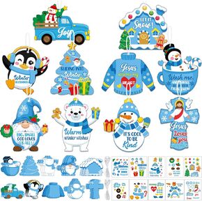 30 مجموعة من مجموعات الحرف اليدوية لعيد الميلاد المسيحي، ملصقات يدوية دينية شتوية، اصنع رجل الثلج الخاص بك، زينة عيد الميلاد، ملصقات يسوع لفصول المدرسة الأحد، عيد الميلاد، حفلة عيد الميلاد، عطلة الشتاء in Kuwait