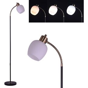 Gooseneck Floor Lamp, Adjustable White Metal Reading Lamp for Office,Bedroom,Living Room,Bulb Included