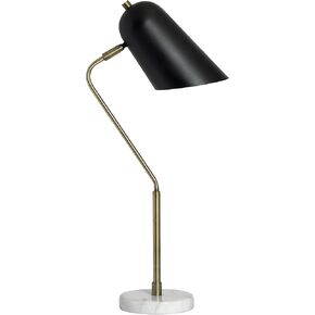 Elegant Designs LD1058-ABS Antique Brass and Marble Base Arched Desk Lamp