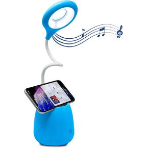 Aduro U-Light Aduro U-Light Desk Lamp Table Light with Wireless Speaker & Phone Stand Desk Organizer, Flexible Gooseneck Table Lamp - Perfect for Home Office Blue