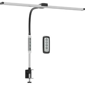 Neatfi LED Desk Lamp with Clamp, Touch & Remote Controlled, Stepless Dimming, 3 Color Modes (3000-6000K), Detachable Shade, Flicker-Free, 360° Rotation, Wide-Angle Lighting (Modern, Black)