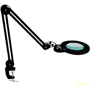 (New Model) Neatfi 1,200 Lumens LED Magnifying Lamp with Clamp, 8 Diopter, Correlated Color Temperature Control, 12W, 120 Pcs SMD LED (White, 5 Inch Lens)