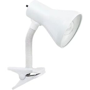 Globe Electric 10.25 Inch 10 Watt A19 Goose Neck Clip Lamp with Non Dimmable LED Bulb and Rotary On/Off Switch on Socket, White