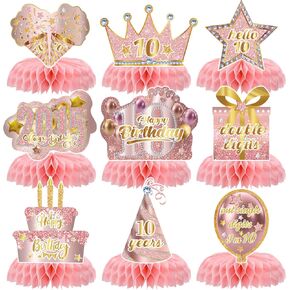 Football Cowboy Party Decorations - 9 Pcs American Cowboy Theme Honeycomb Centerpieces Rugby Table Toppers Decorations Photo Booth Props for Kids Boys Sports Game Birthday Party Supplies