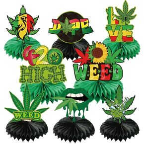 420 قطعة مركزية على شكل قرص العسل من الأعشاب - 8 قطع من ديكورات الأعشاب للحفلات التي تحتوي على زينة عيد ميلاد للبالغين