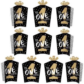 Big Dot of Happiness 1st Birthday Little Mr. Onederful - Table Decorations - Boy First Birthday Party Fold and Flare Centerpieces - 10 Count