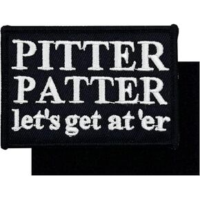 3" Pitter Patter Let's Get at'er Embroidered Hook and Loop Patch