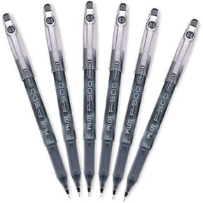 Pilot Precise P-500 Gel Ink Rolling Ball Pens, Extra Fine Point, Black Ink, 6 Pens