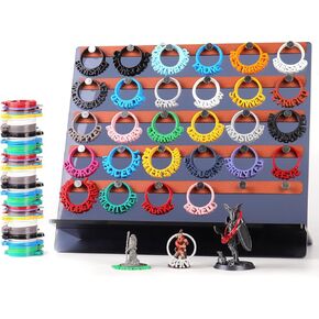 Byhoo Metal DND Condition Rings in 28 Markers with Spell Template, 112PCS DND Miniatures Status Effect Rings with Storage Box, Ideal Gift for D&D Pathfinder and More Tabletop RPG