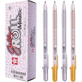 Sakura Gelly Roll Gel Ink Pen Set, Medium Point (Pack of 12) (Color Mix (Silver 6 / Gold 6))