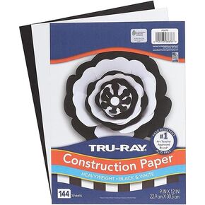 Tru-Ray 9-inch x 12-inch Construction Paper, Black/White, 144 Sheets/Pack (P6676)