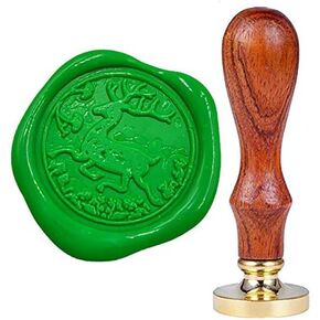 Christmas Deer Wax Seal Stamp,YGHM Natural Rosewood Handle Sealing Wax Stamp Kit Gift Wine Package Wedding Invitations Card Envelope Vintage Seal Stamp