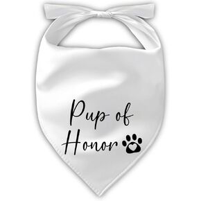 1 PCS Dog Wedding Bandanas, Pup of Honor Reversible Dog Bandana, Marriage Dog Bandana, Scraf for Medium, Large Dogs Costume Accessories