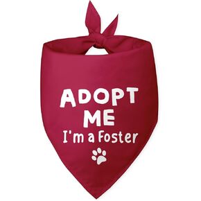 Adopt Me I’m a Foster Dog Bandana Adopt Me Bandanas for Dogs Red Dog Bandana Funny Cute Dog Bandana Photo Prop Pet Scarf Accessories for Pet Dog Lovers Gifts