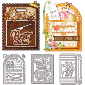 GLOBLELAND 3D Pockets Cutting Dies for Card Making Butterfly Lace Border Frame Metal Die Cuts Cutting Dies Templates for Scrapbooking Journal Embossing Paper Craft Decor