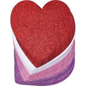 Zonon 36 Pieces Valentine's Day Large Heart Shaped Stickers 6 Inches Foam Hearts Stickers Self Adhesive Colorful Heart Stickers for DIY Craft Supplies