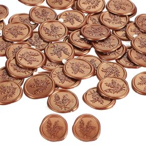 PATIKIL Rosemary Wax Seal Stickers, 50 Pack Plant Embossed Self Adhesive Sticker for Envelope Letter Wedding Invitation Card Birthday Party Gift, Pink