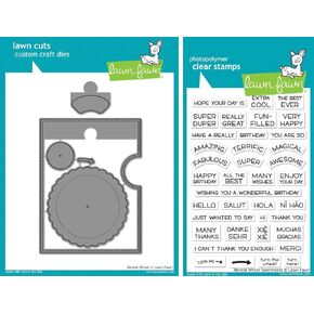 Lawn Fawn - Reveal Wheel and Reveal Wheel Sentiments - Stamp and Die Set - 2 Item Bundle