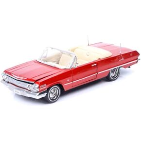 1963 Chevy Convertible Red Metallic NEX Models 1/24 Diecast Model Car by Welly 22434W-MRD