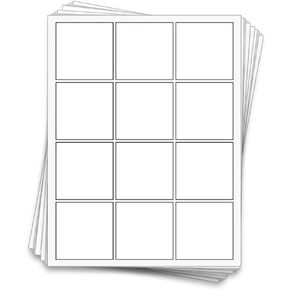 120 Printable Candle Labels, 100% Recycled White Adhesive Paper (Square Labels, 2.5 x 2.5 in.)