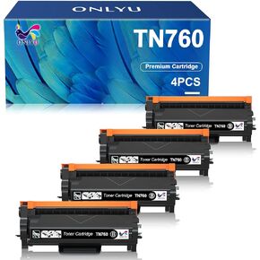 ONLYU TN760 Toner Cartridge High Yield Replacement Compatible for Brother TN760 TN-760 TN 760 TN-730 TN730 Toner for Brother Printer MFC-L2710DW MFC-L2750DW HL-L2350DW HL-L2395DW DCP-L2550DW (4-Black)