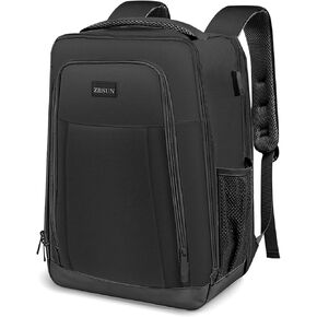 Travel Laptop Backpack for Men and Women, Business Anti Theft Slim Sturdy Laptops Backpack with USB Charging Port, Water Resistant College School Bag, Fits 15.6 Inch Notebook (Black)