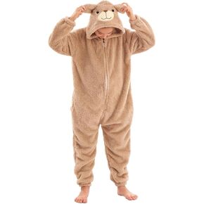 Animal Onesie Costume for Kids Halloween Costumes for Girls Boys Cosplay Outfit Beige Bear