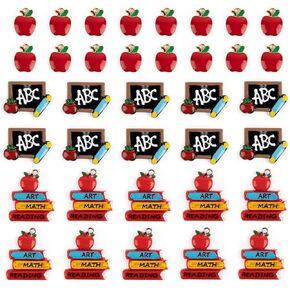 Framendino, 60 Pack School Best Teacher or Student Charms Blackboard Book Apple Shape Pendant Charm for DIY Jewelry Making