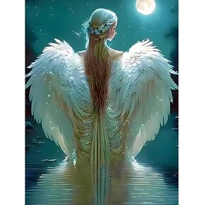 SENQAO Angel Diamond Painting Kits for Adults - Angel 5D Diamond Dots Paintings for Beginners Round Full Drill Gem Art Painting Kits DIY Crafts Home Wall Decor 12x16inch