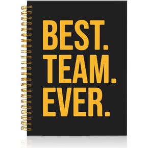 Best Team Ever Funny Black Golden Spiral Notebook, Teamwork Notebook Gifts For Team, Appreciation Gifts for Teammate Staff Coworker Colleague Office Worker