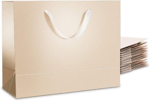12pcs White Gift Bags with Transparent Window, 10x4.5x11 Inches Large Gift Bags with Handles for Wedding Graduation Valentine's Day Mother's Day Festivals Party Present (Glossy White) in Kuwait