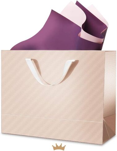 12pcs White Gift Bags with Transparent Window, 10x4.5x11 Inches Large Gift Bags with Handles for Wedding Graduation Valentine's Day Mother's Day Festivals Party Present (Glossy White) in Kuwait