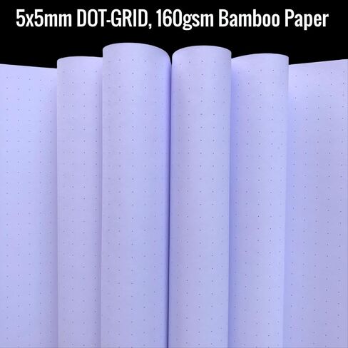 BUKE Dotted Notebook - Cotton Fabric Hardcover - 160gsm Thick Bamboo Paper - A5 Size Dotted Journal - 5x5mm DOT GRID Layout 160 Pages With Gift Box (BKC-6F) in Saudi Arabia