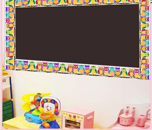 36 Feet Bulletin Board Border Decor Owls Bulletin Board Borders - Die-Cut Back-to-School Decoration Borders Bulletin Borders Strips for Photo Wall,Desks,Black Board,Home,School Classroom (Baseball) in Saudi Arabia