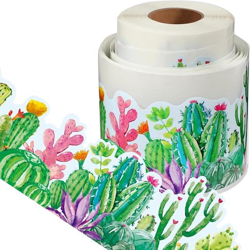 65.6 Feet Cactus Bulletin Board Border Cactus Classroom Decoration Watercolor Cactus Bulletin Board Wall Decor Cactus Multicolor in Saudi Arabia