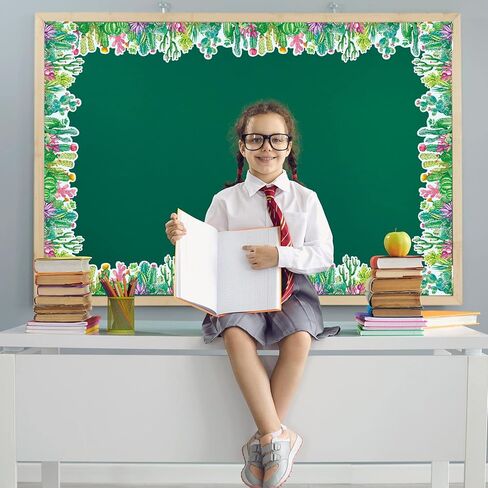 65.6 Feet Cactus Bulletin Board Border Cactus Classroom Decoration Watercolor Cactus Bulletin Board Wall Decor Cactus Multicolor in Kuwait