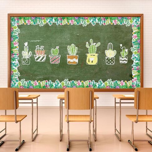 65.6 Feet Cactus Bulletin Board Border Cactus Classroom Decoration Watercolor Cactus Bulletin Board Wall Decor Cactus Multicolor in Kuwait