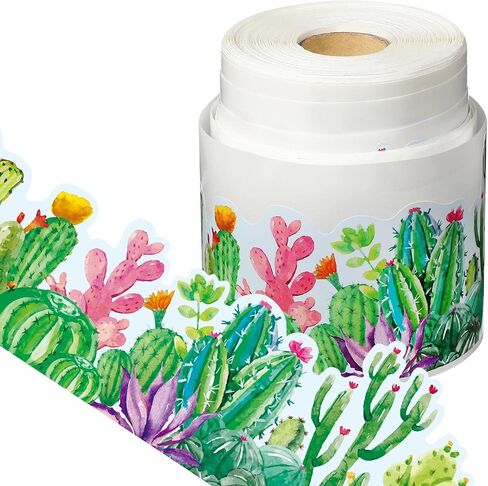 65.6 Feet Cactus Bulletin Board Border Cactus Classroom Decoration Watercolor Cactus Bulletin Board Wall Decor Cactus Multicolor in Saudi Arabia