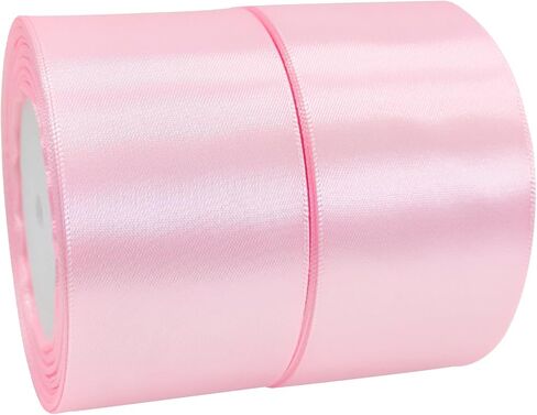 White Satin Ribbon Rolls 2 inch Wide Silk Blanket Binding Ribbon 50 Yards Single Faced Ribbon for Wedding Decor-Flower Bouquet Wrap-Gift Wrapping-Bows Making-Hats-DIY Craft #01 in Kuwait