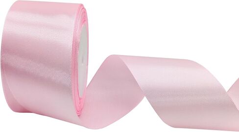 White Satin Ribbon Rolls 2 inch Wide Silk Blanket Binding Ribbon 50 Yards Single Faced Ribbon for Wedding Decor-Flower Bouquet Wrap-Gift Wrapping-Bows Making-Hats-DIY Craft #01 in Kuwait